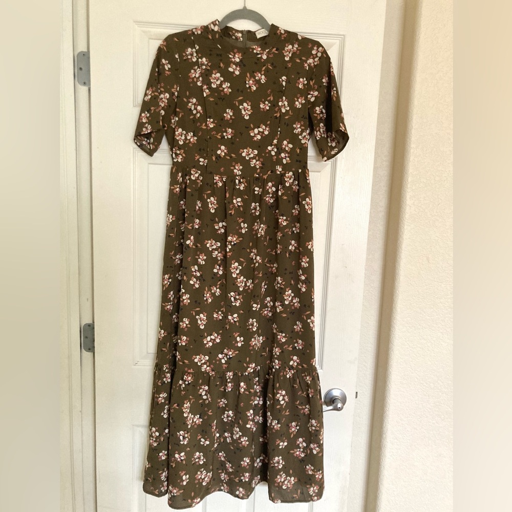 Roolee Olive Green Nursing Friendly Dress